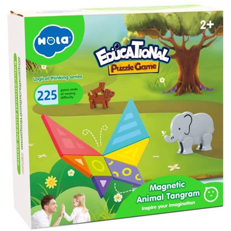 اسباب بازی هولا تویز پازل مگنتی حیوانات Puzzle Game Magnetic Animal Tangram E7982