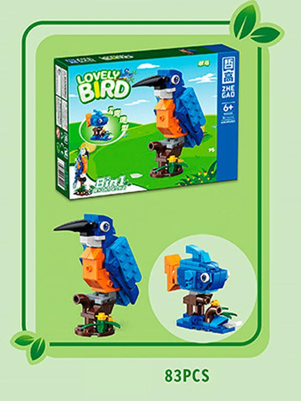 نمای نزدیک از قطعات لگو پرنده ماهیخورک Kingfisher 991003-8