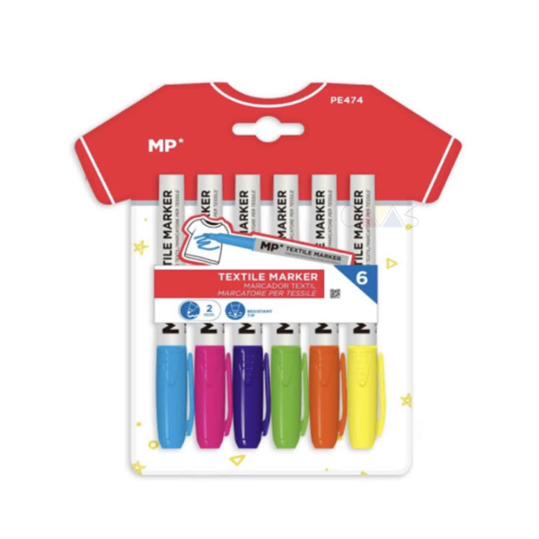 ماژیک نقاشی روی پارچه (لباس) 6 رنگ Textile Markers PE447