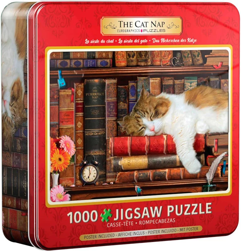 پازل یوروگرافیک 1000 تکه «خواب گربه» Eurographics Puzzle Cat Nap Tin 1000 pieces 8051-5545