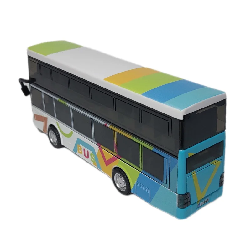 خرید ماشین فلزی یدینگ «اتوبوس دو طبقه کارتونی عقبکش موزیکال، نور و صدا» ماشین فلزی Yeading Toys Cartoon Bus Metal double-decker bus YD631