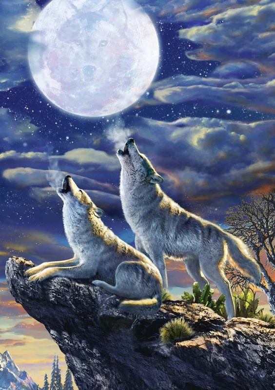 پازل گرگ ها پازل ماه پازل کامل خرید آرت پازل 1000 تکه «گرگ های ماه کامل» Heidi Art Puzzle Full Moon Wolves 1000 pcs 5217